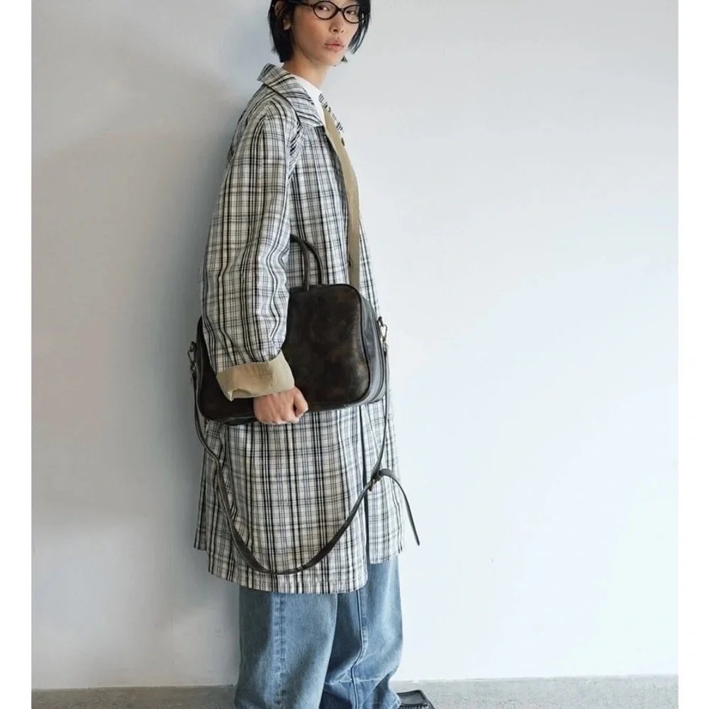 Pixie Market Reversible Khaki Trench Coat with Plaid Lining & Cuff Detail - Picture 7 of 9